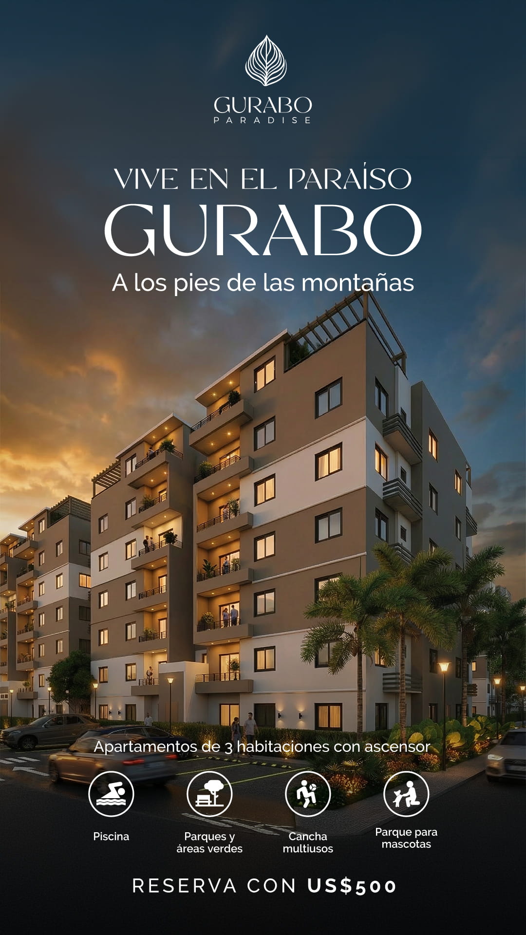 Gurabo Paradise piscina área social