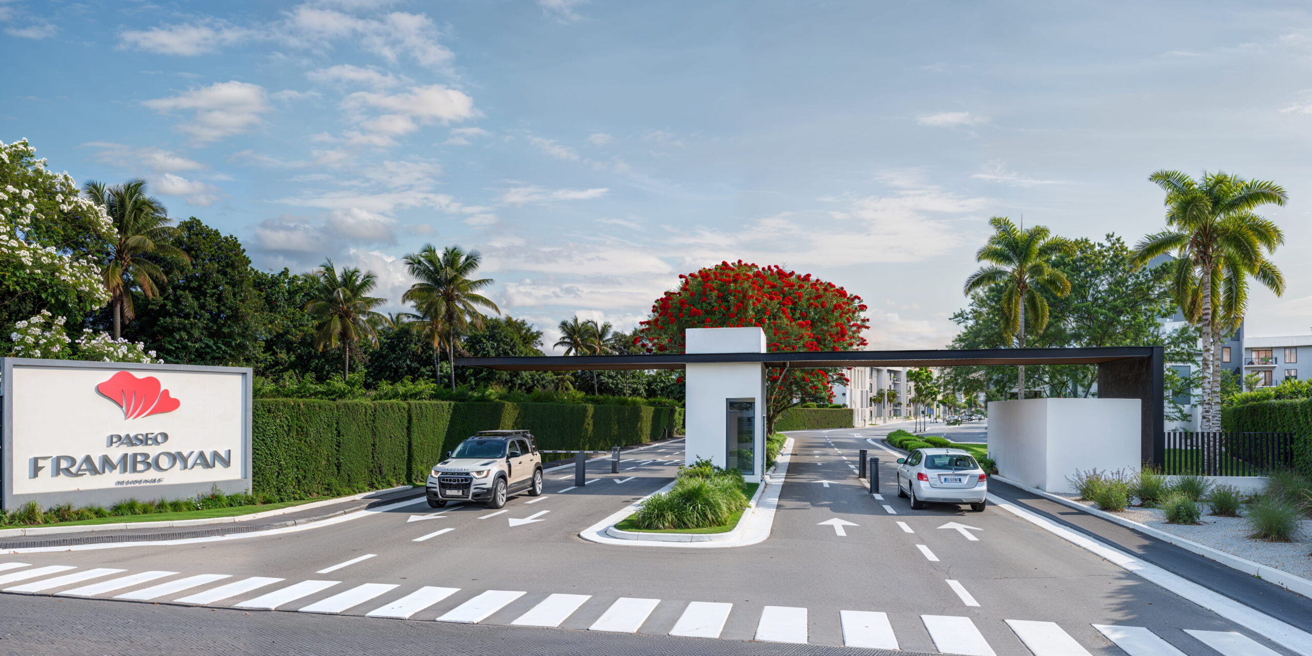 Paseo Framboyán Residences entrada — Apartamentos en venta Santiago República Dominicana